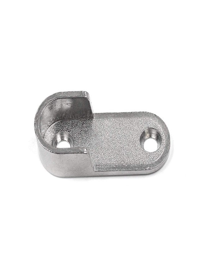 Karcy Oval Closet Rod 1.9"x0.8" Rod Support Bracket Closet Fit for 16mm/0.6" Zinc Alloy Nickel Plated Silver with Mounting Screws Pack of 10 - Image 2